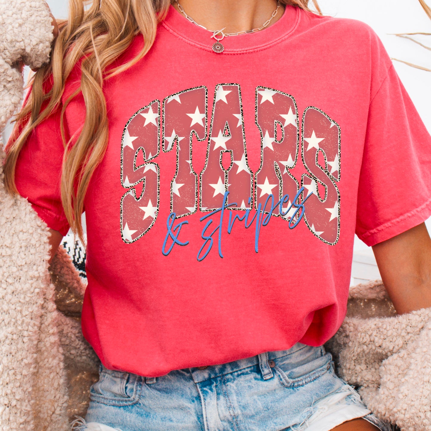 Stars & Stripes July 4th Comfort Color Graphic Tee