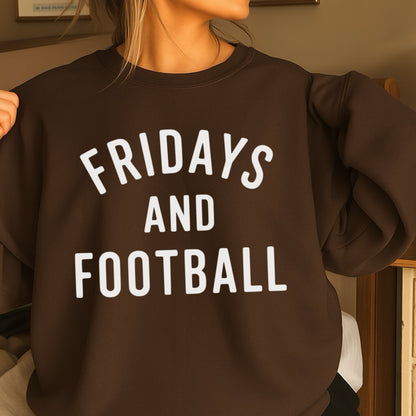 Fridays And Football Crewneck Sweatshirt