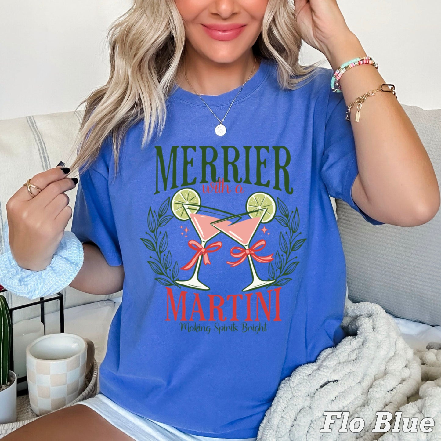 Merrier With A Martini  Comfort Color Graphic Tee