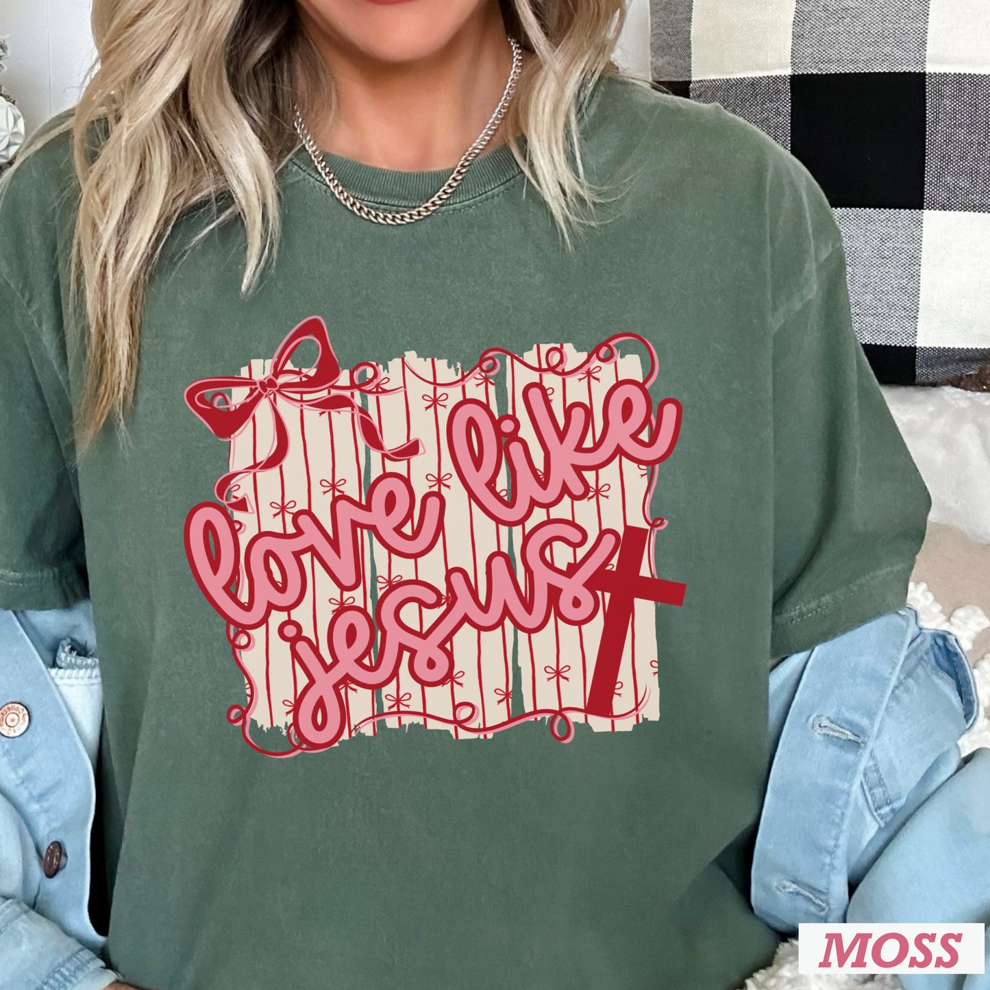 Love Like Jesus Valentine’s Day Comfort Color Graphic Tee