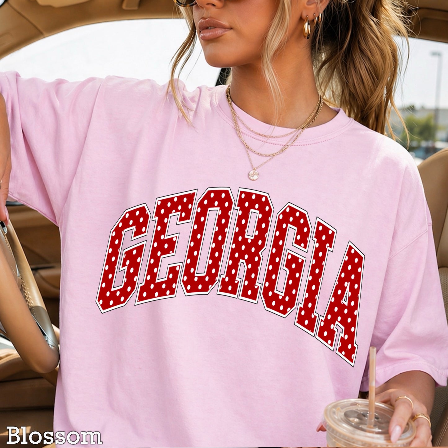 Georgia Polka Dot Comfort Color Graphic Tee