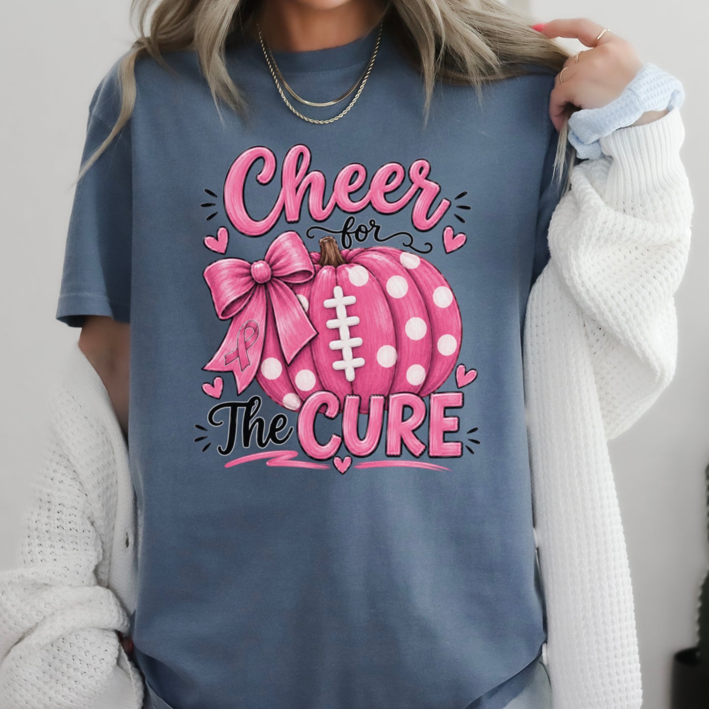 Cheer For The Cure Comfort Color Graphic Tee