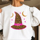 Leopard Witches Hat Halloween Crewneck Sweatshirt