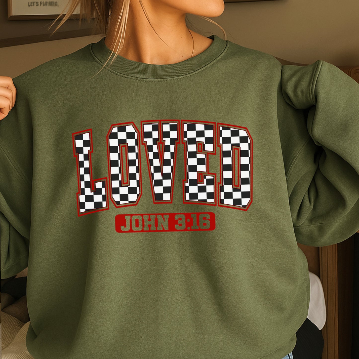 Loved John 3:16 Valentine’s Day Crewneck Sweatshirt
