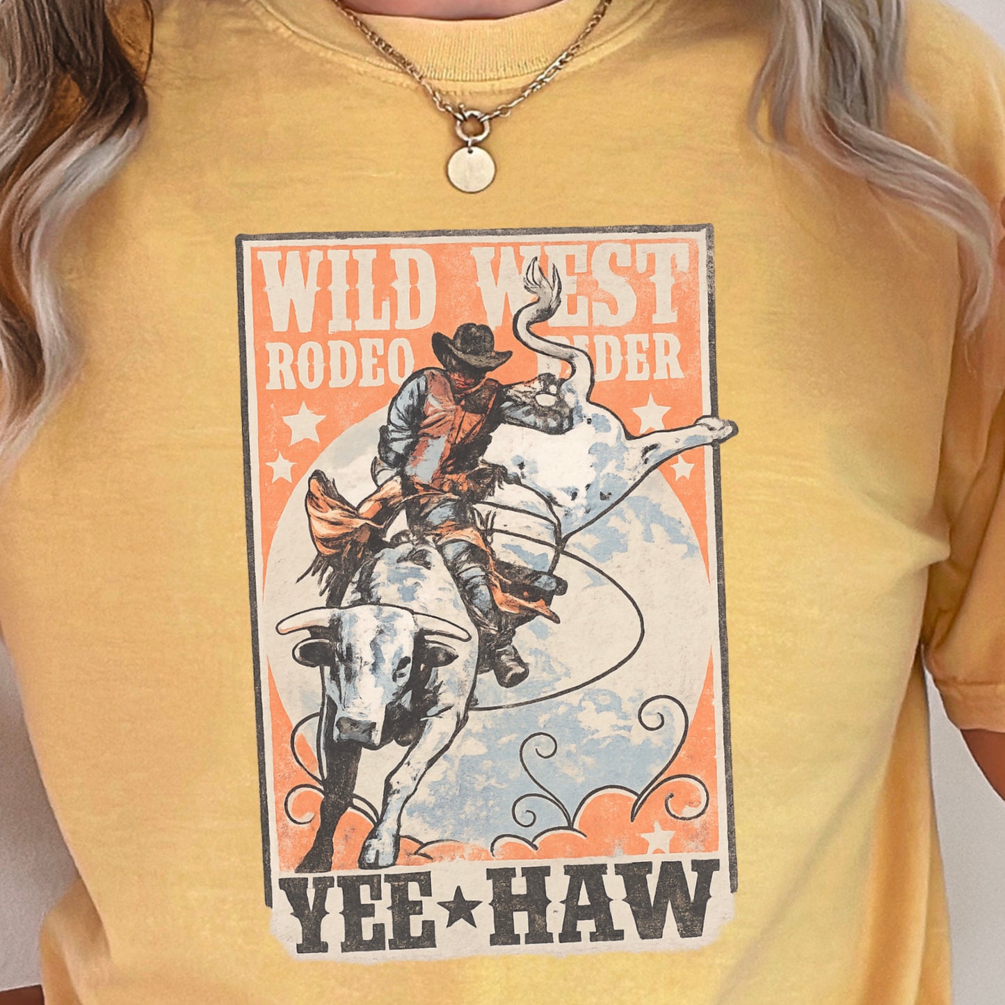 Wild West Rodeo Rider Comfort Color Graphic Tee