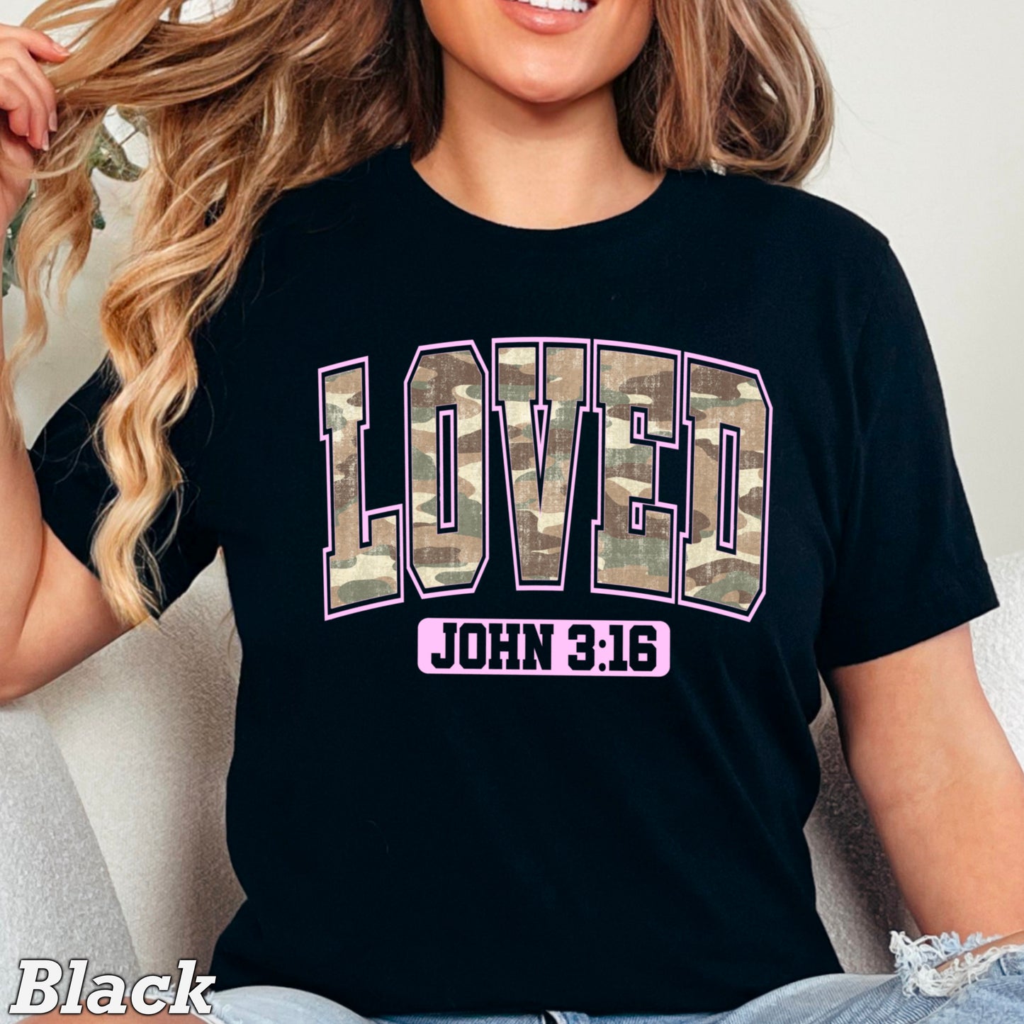 Camo John 3:16 Valentine’s Day Comfort Color Graphic Tee
