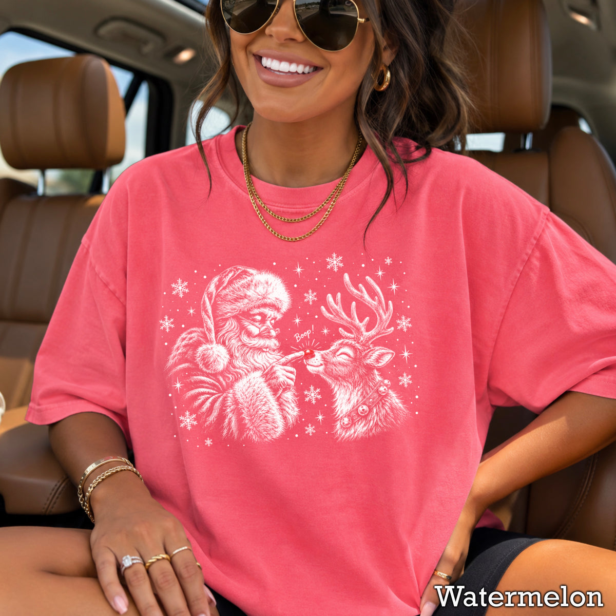 Santa’s Boop Christmas Comfort Color Graphic Tee
