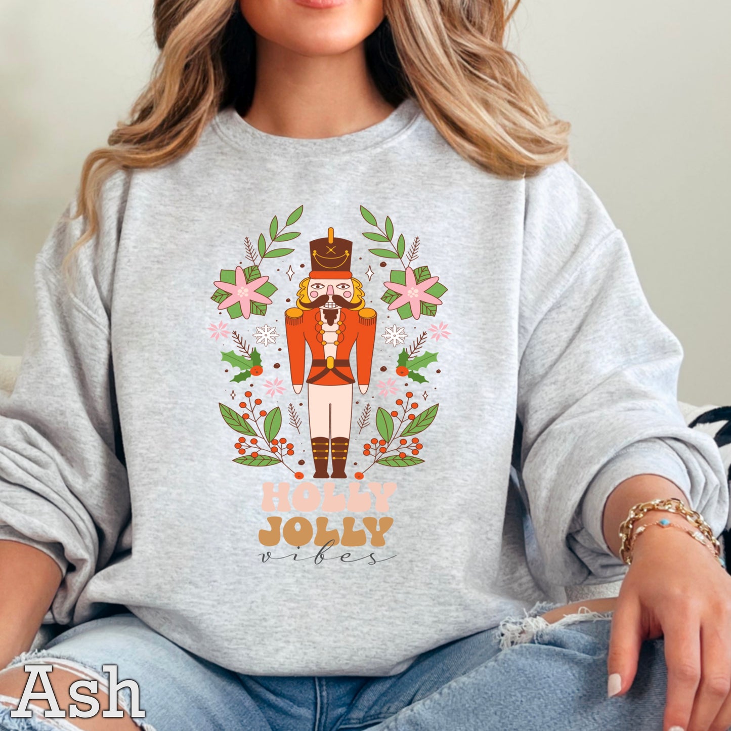 Holly Jolly Vibes Nutcracker Crewneck Sweatshirt