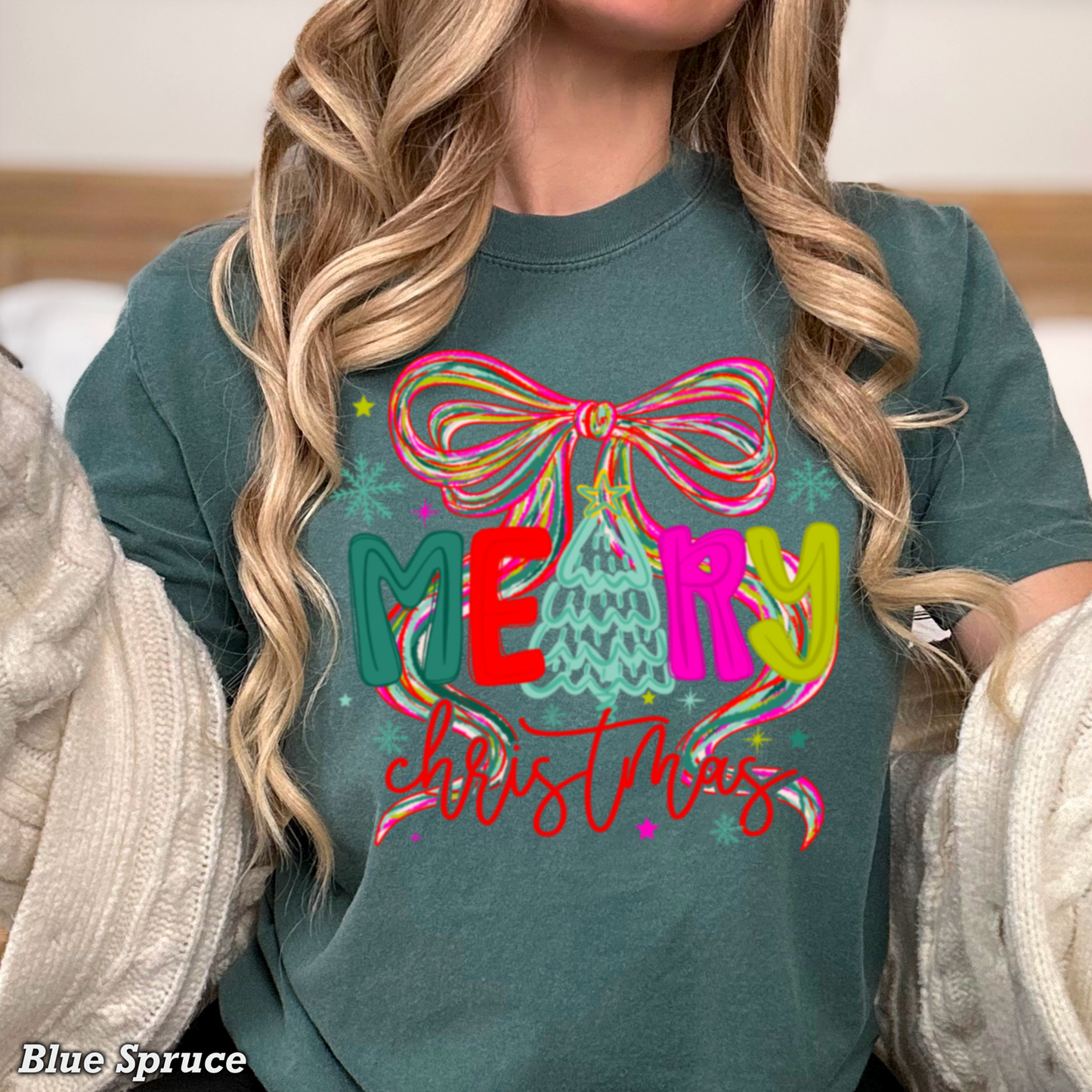 Merry Christmas Comfort Color Graphic Tee