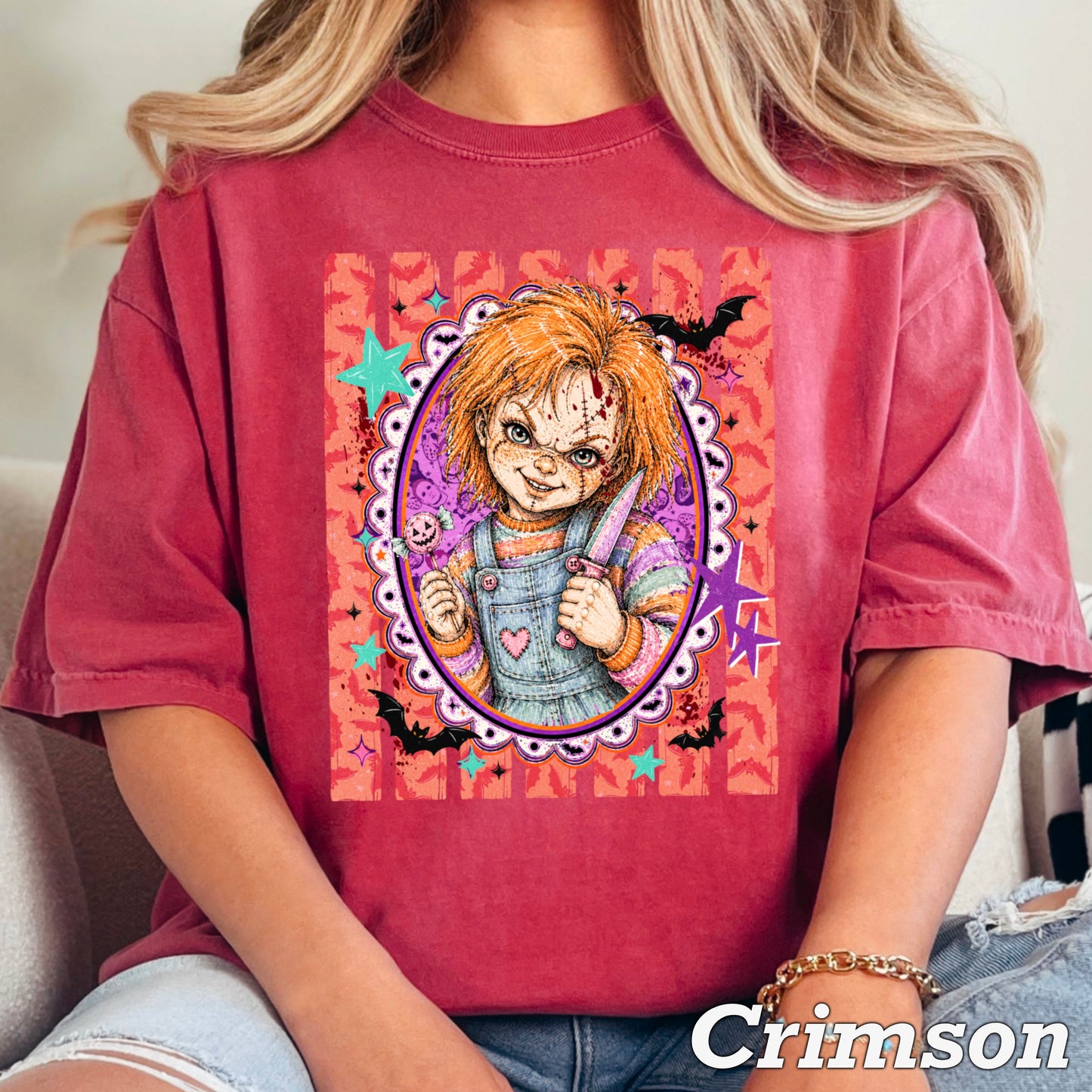 Horror Film Character Halloween Comfort Color Graphic Tee