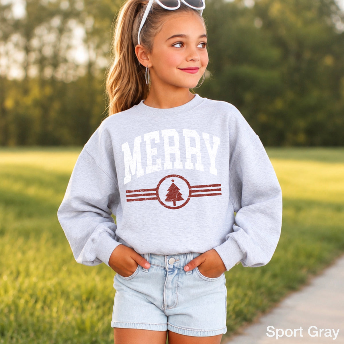 Merry Christmas Youth Crewneck Sweatshirt