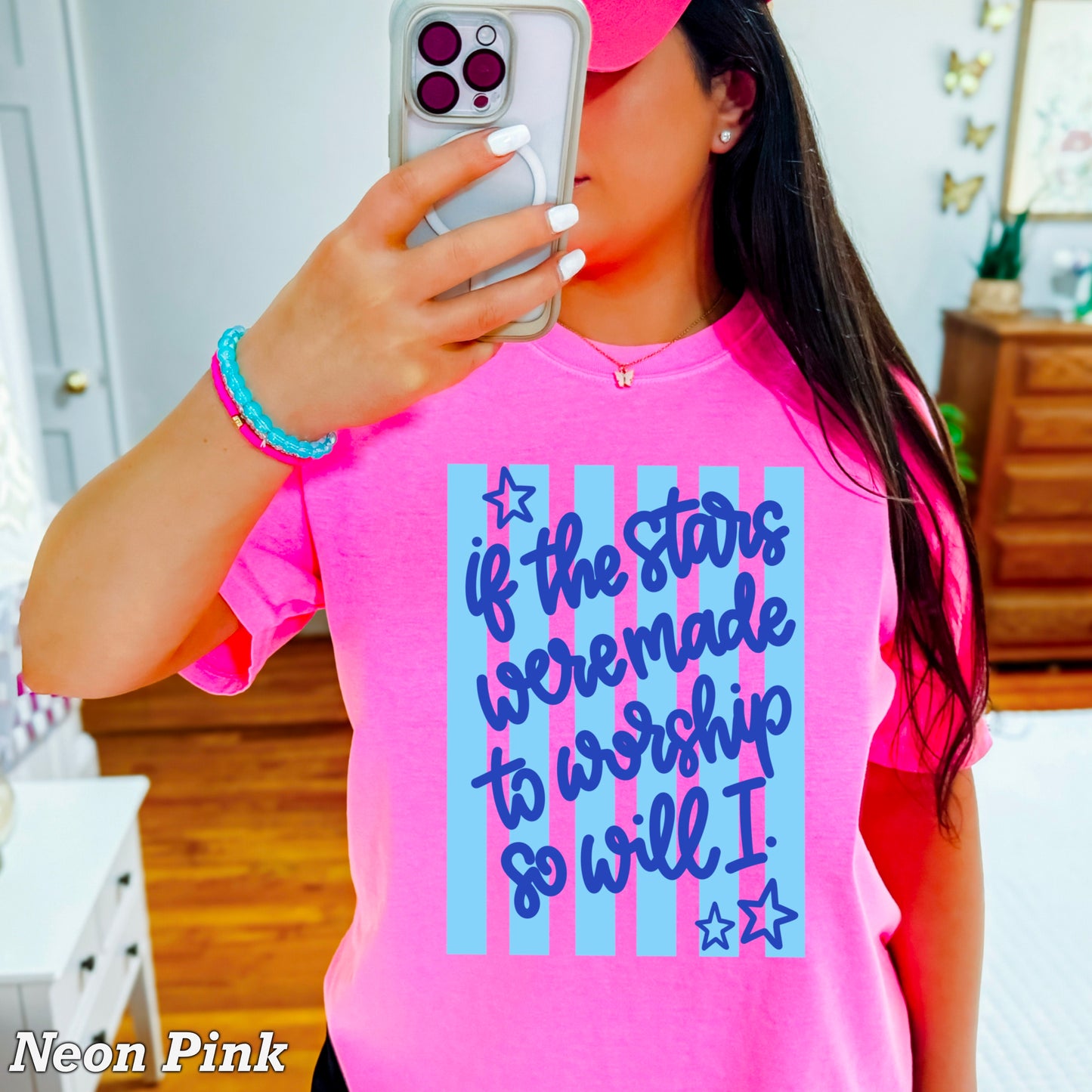If The Stars Were Made To Worship So Will I Comfort Color Graphic Tee
