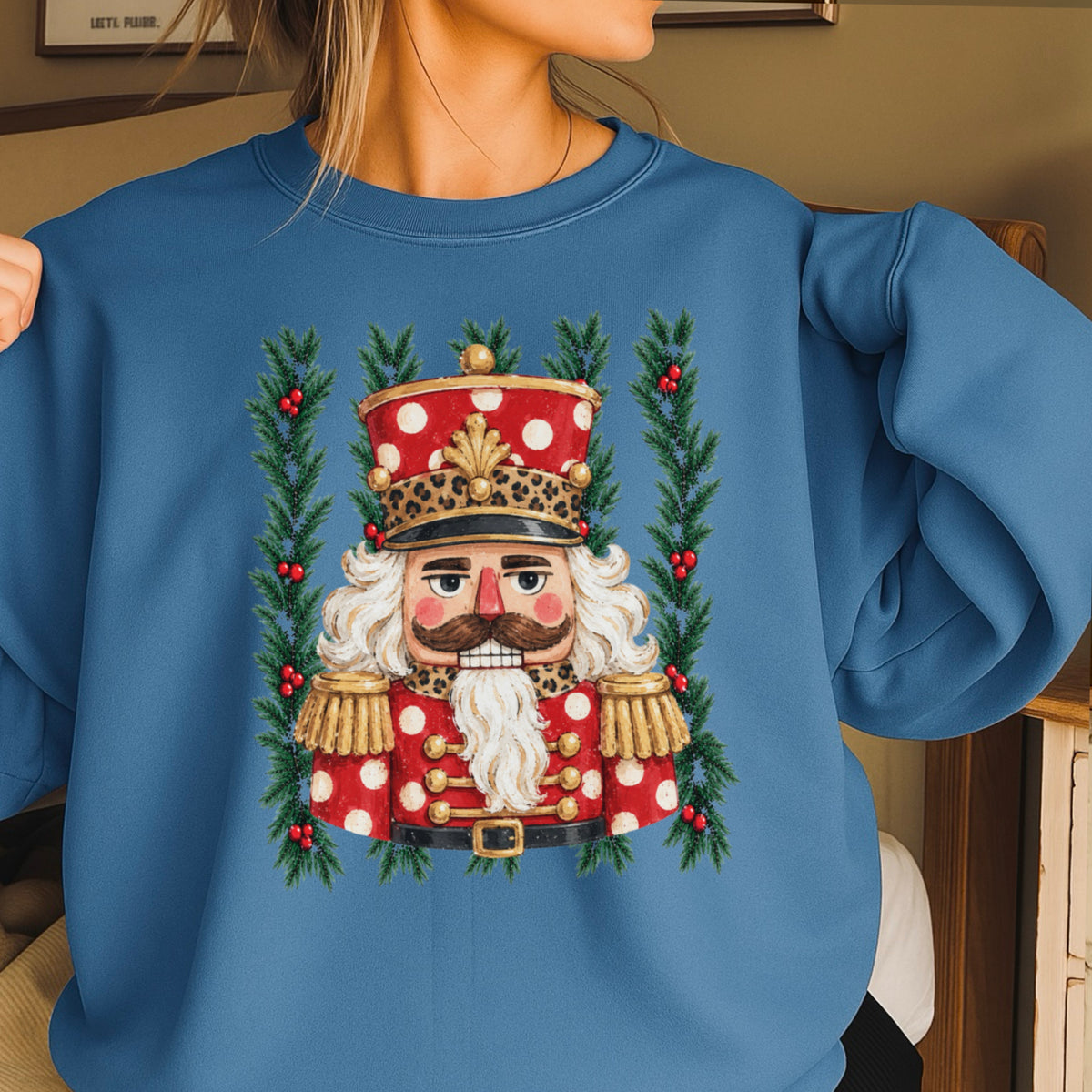 Preppy Nutcracker Christmas Crewneck Sweatshirt