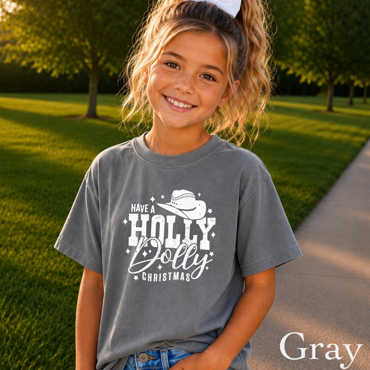 Have A Holly Christmas Youth Comfort Color T-Shirt