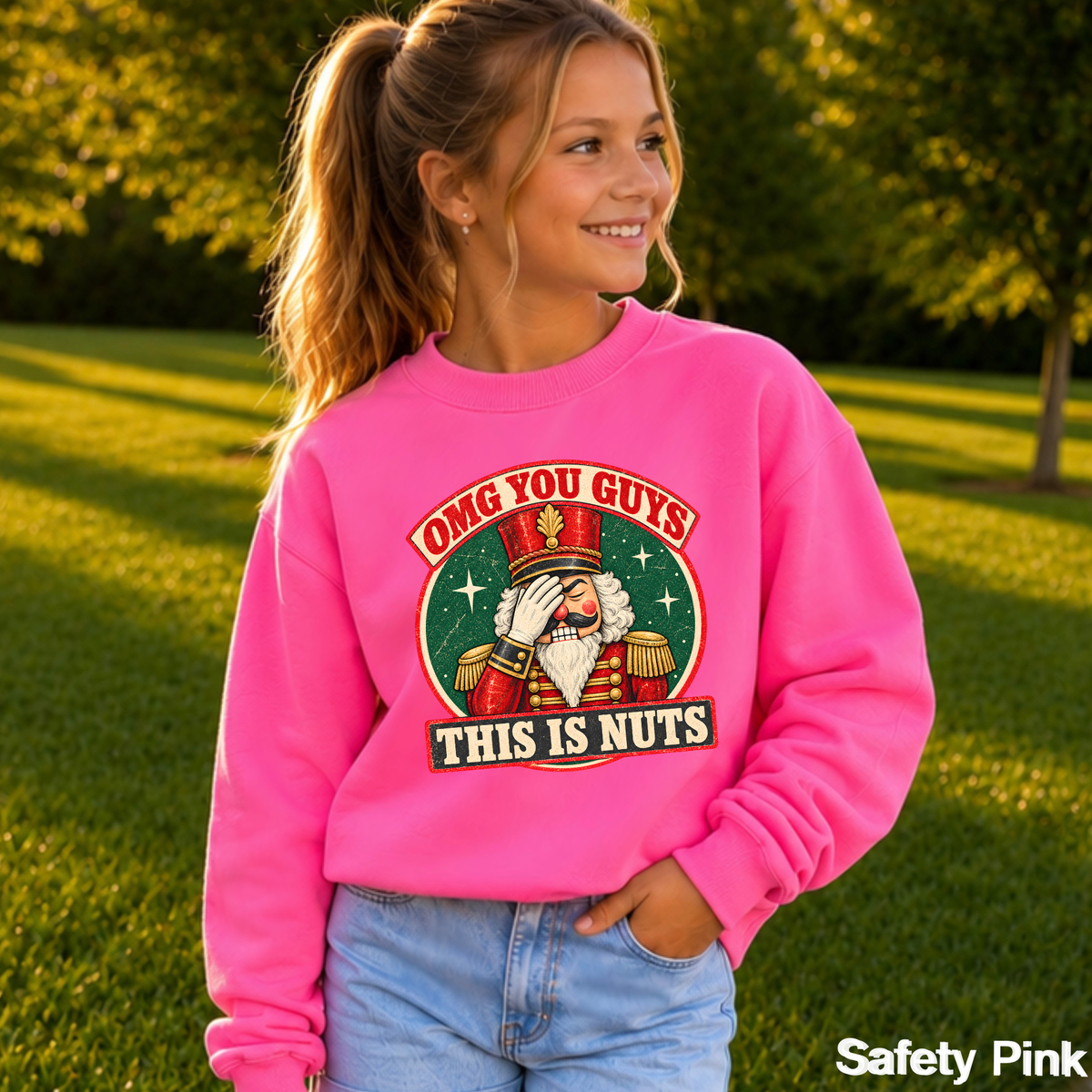 OMG You Guys This Is Nuts Christmas Youth Crewneck Sweatshirt