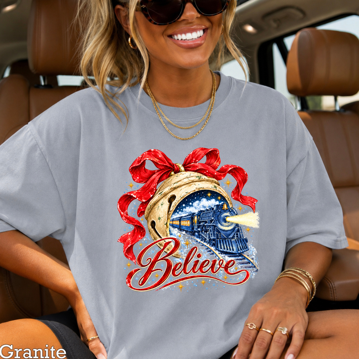 Believe Christmas Comfort Color Graphic Tee