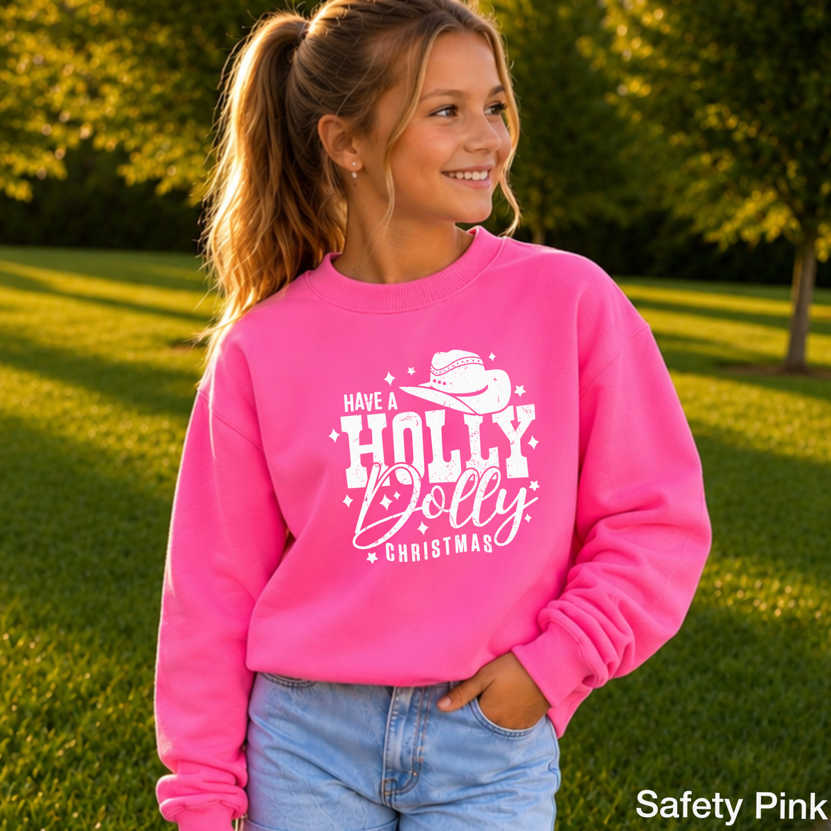 Have A Holly Christmas Youth Crewneck Sweatshirt