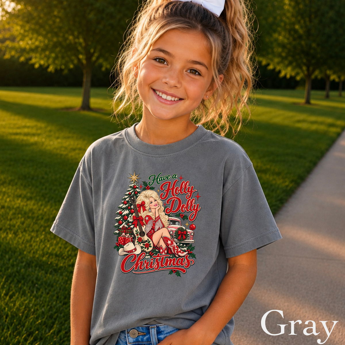 Have A Holly Christmas Youth Comfort Color T-Shirt