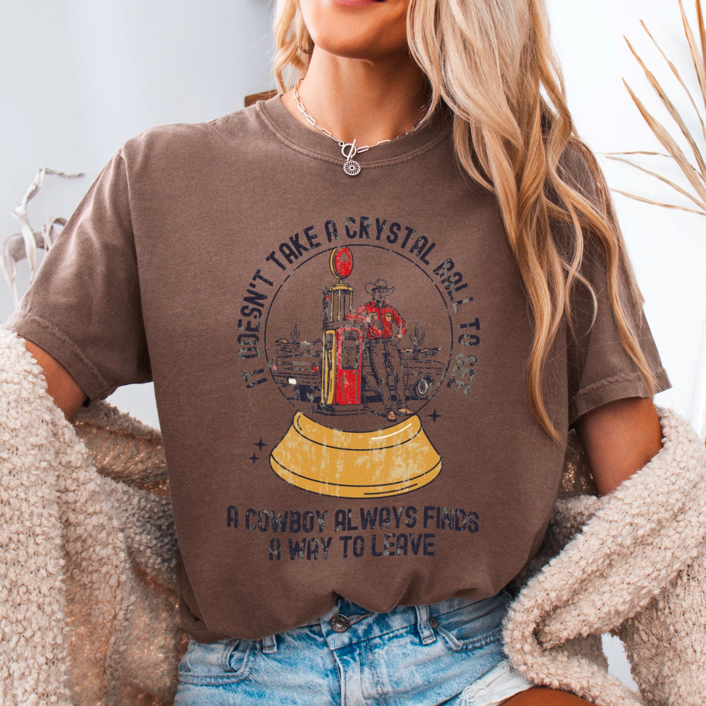 A Cowboy Finds A Way To Leave Western Comfort Color Graphic Tee