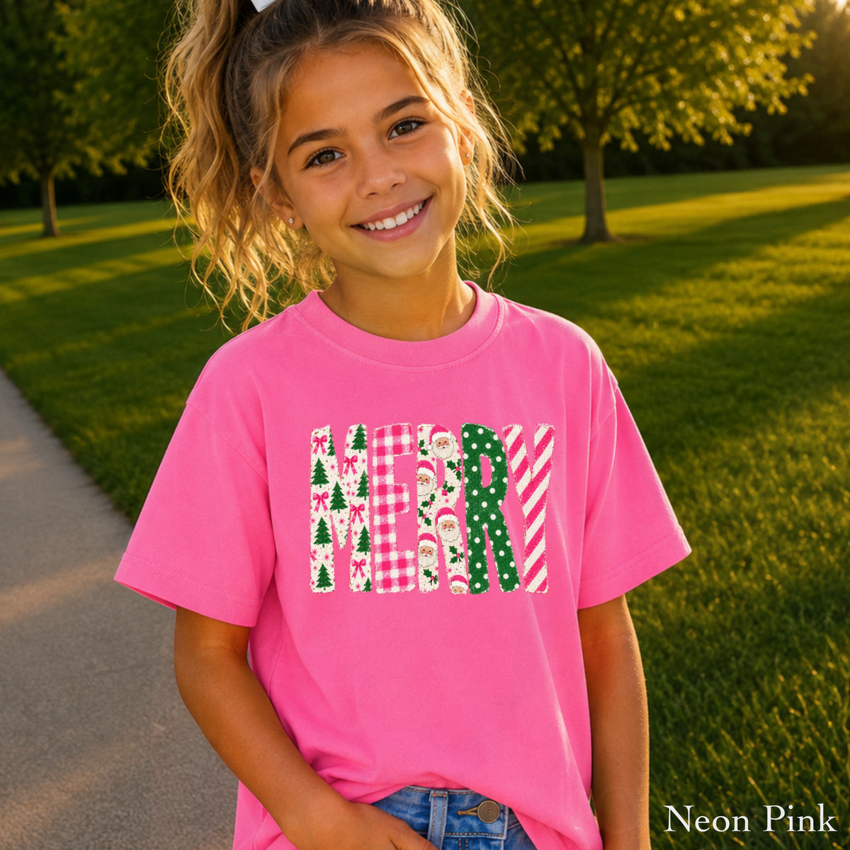 Merry Christmas Youth Comfort Color T-Shirt