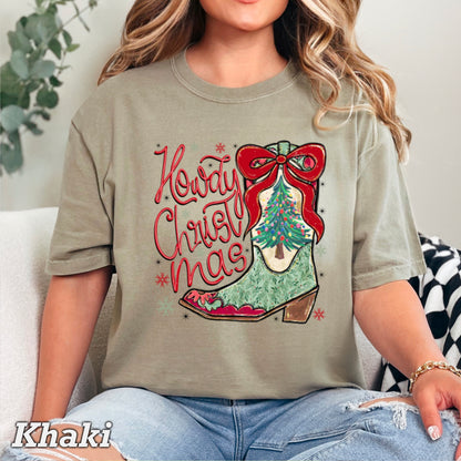 Howdy Christmas Comfort Color Graphic Tee