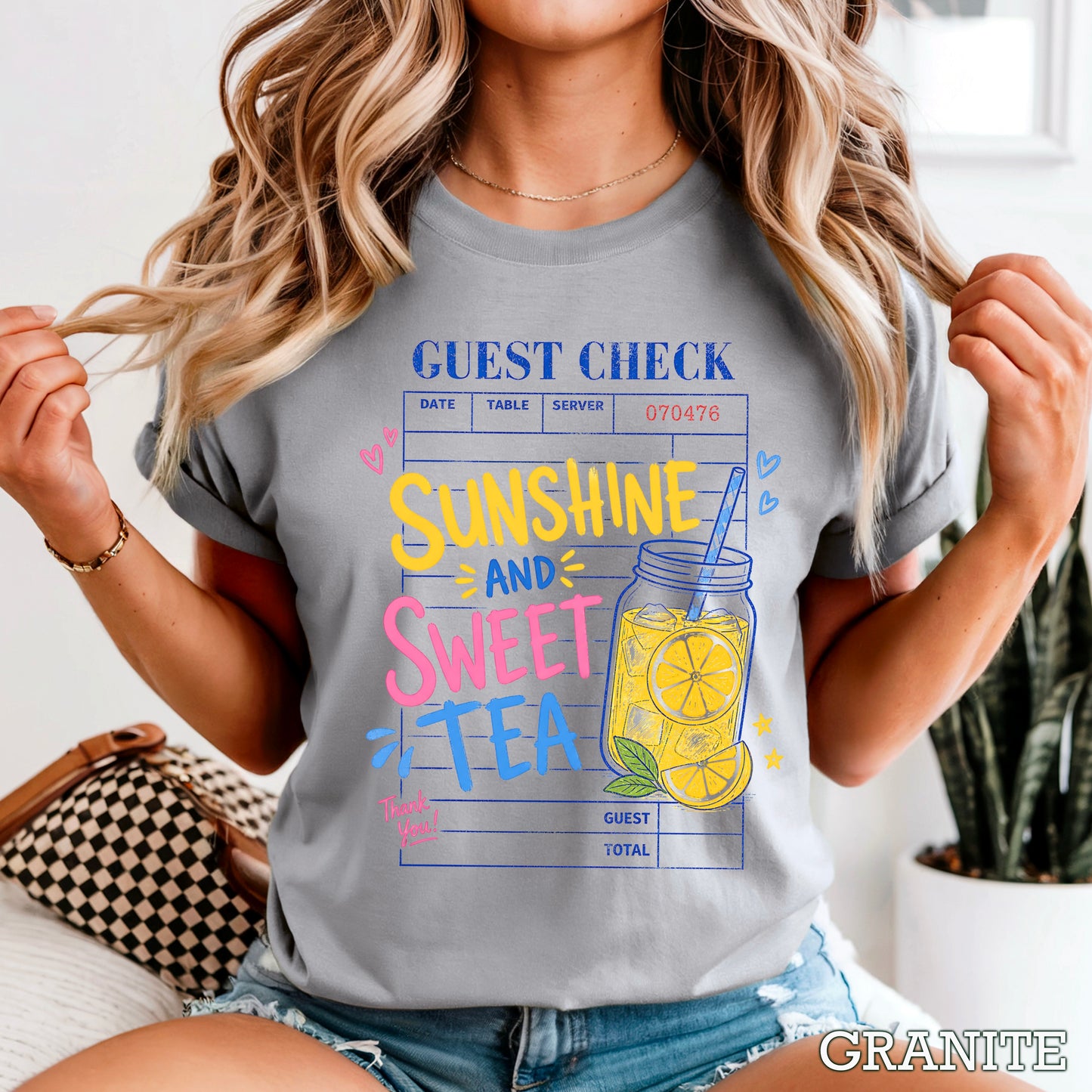 Guest Check Sunshine & Sweet Tea Comfort Color Graphic Tee