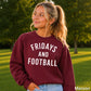 Fridays And Football Youth Crewneck Sweatshirt