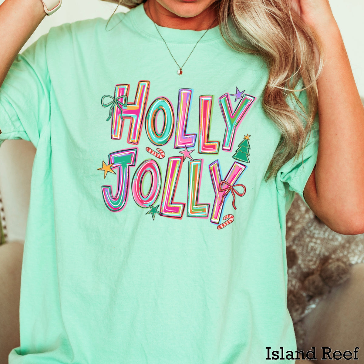 Holly Jolly Christmas Comfort Color Graphic Tee