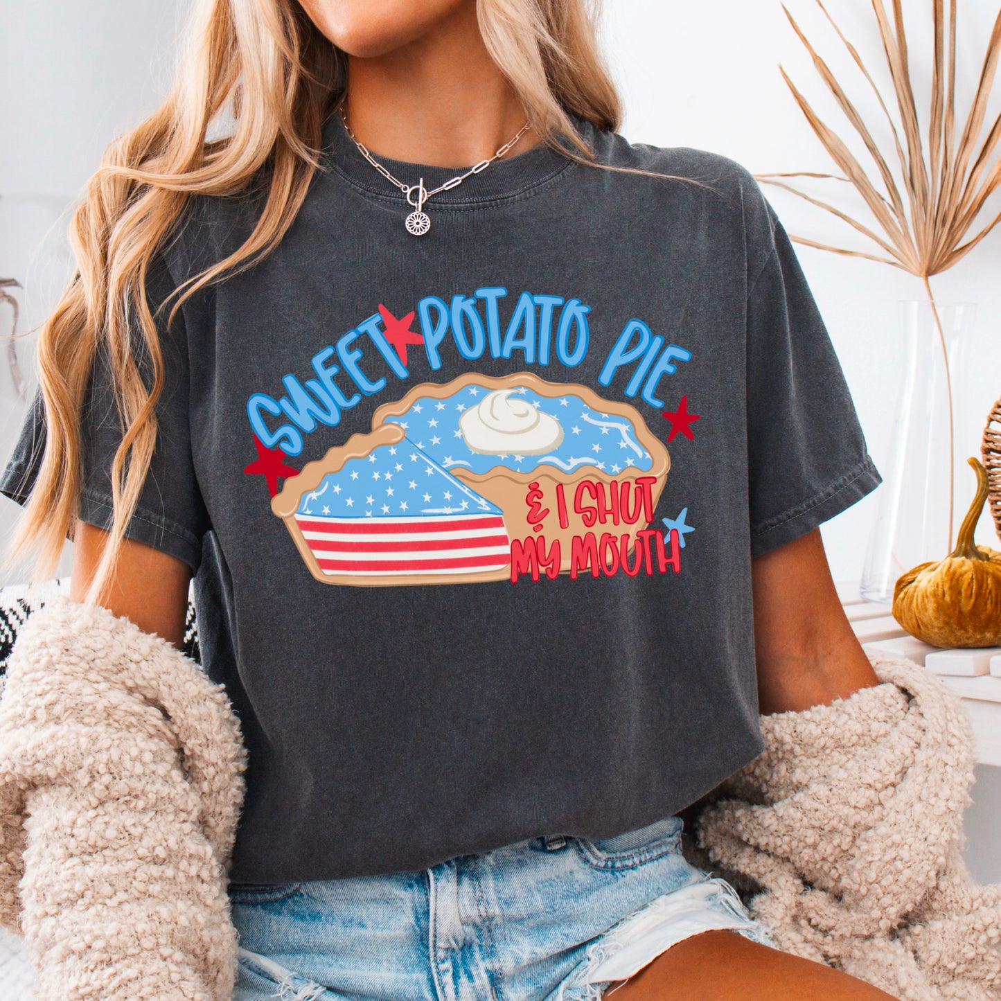 Sweet Potato Pie Patriotic Comfort Color Graphic Tee