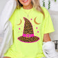 Leopard Witches Hat Halloween Comfort Color Graphic Tee