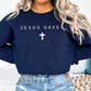 Jesus Saves Graphic Crewneck Sweatshirt