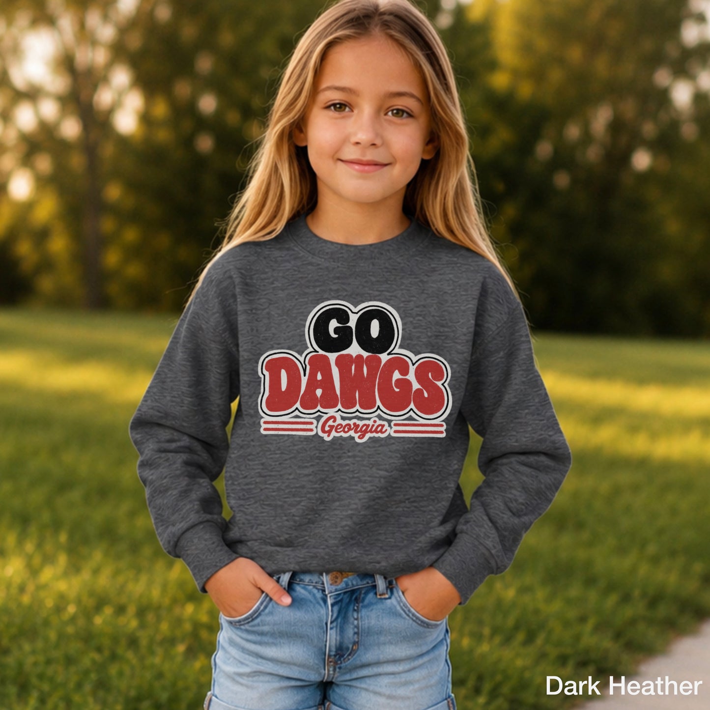 Go Red & Black Youth Crewneck Sweatshirt