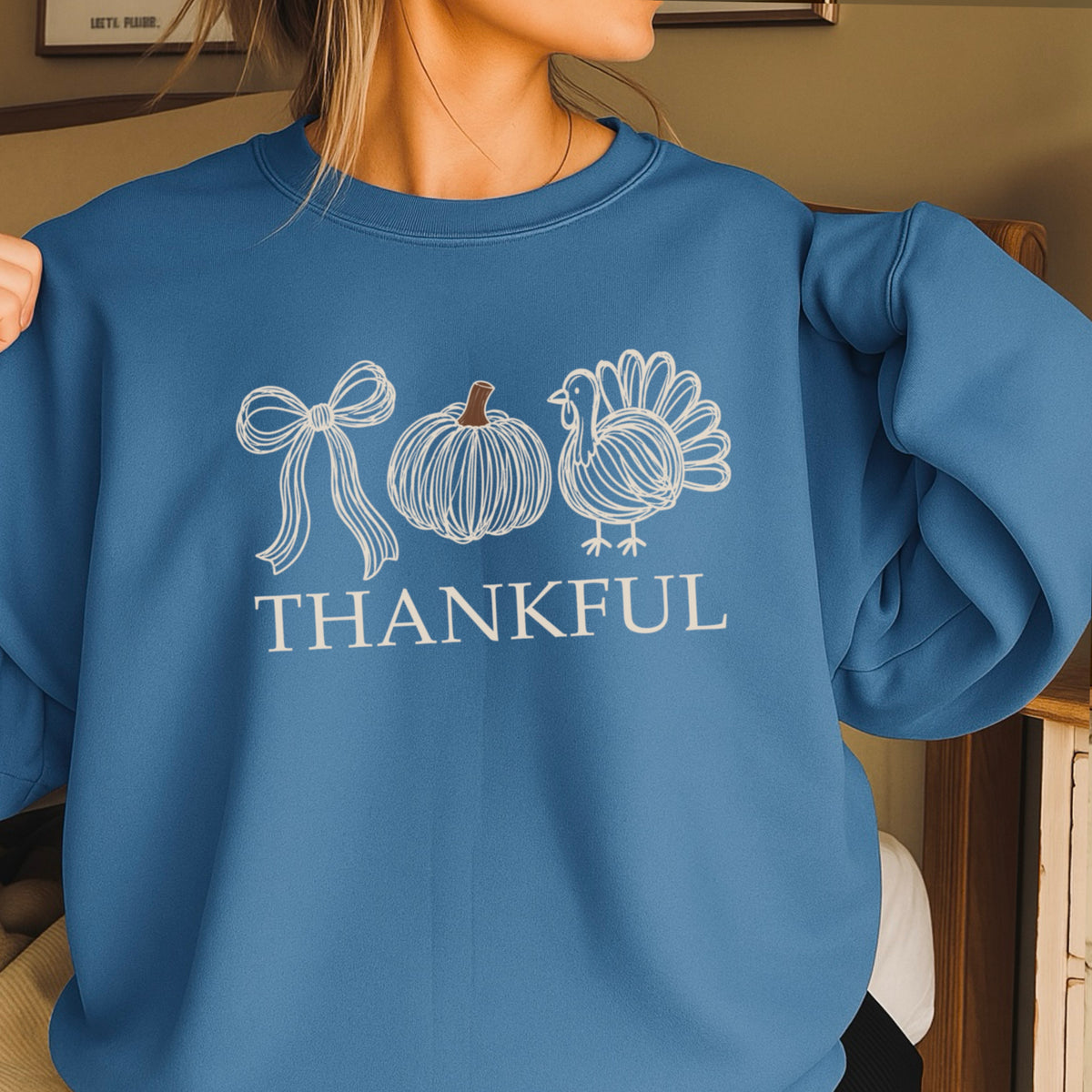 Thankful Thanksgiving Crewneck Sweatshirt