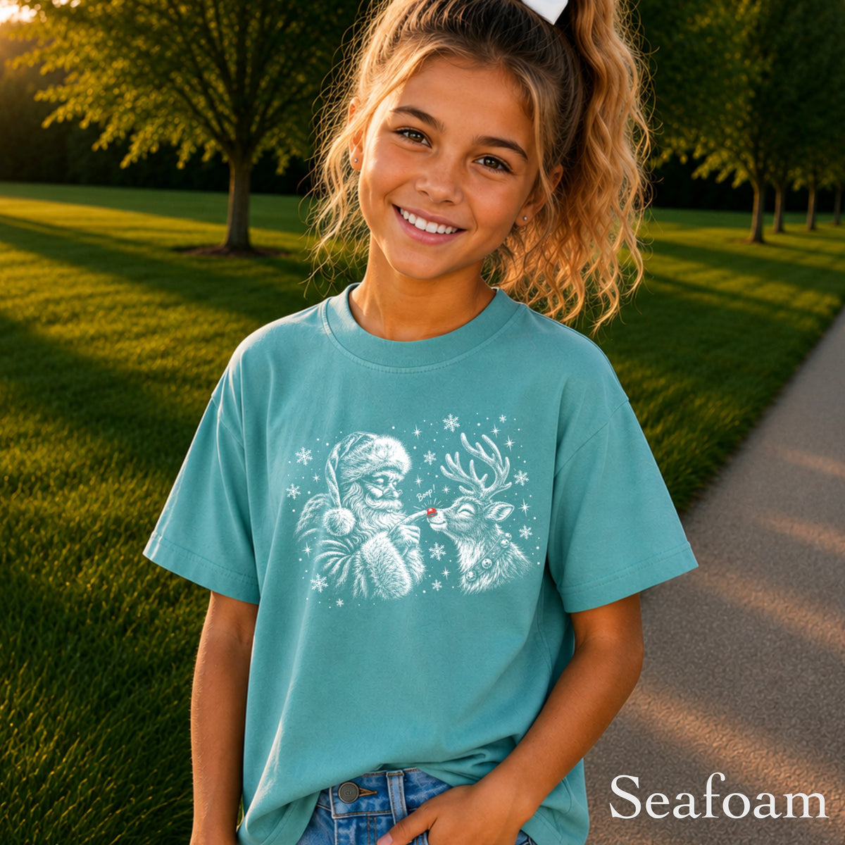 Santa Boop Christmas Youth Comfort Color T-Shirt