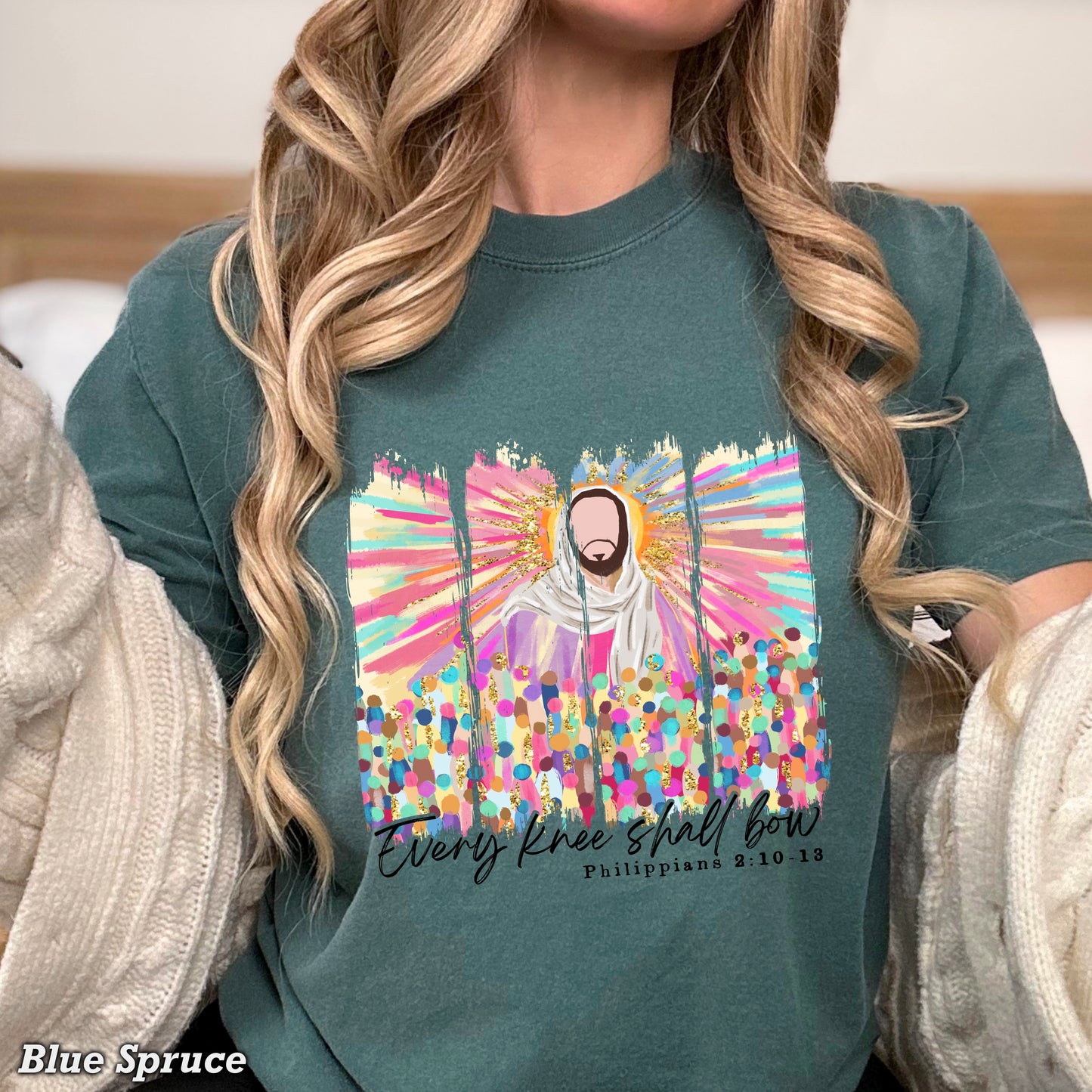 Every Knee Shall Bow Easter Comfort Color Graphic Tee