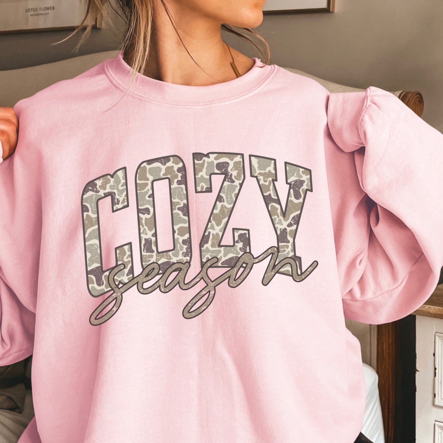 Camo Cozy Season Crewneck Sweatshirt