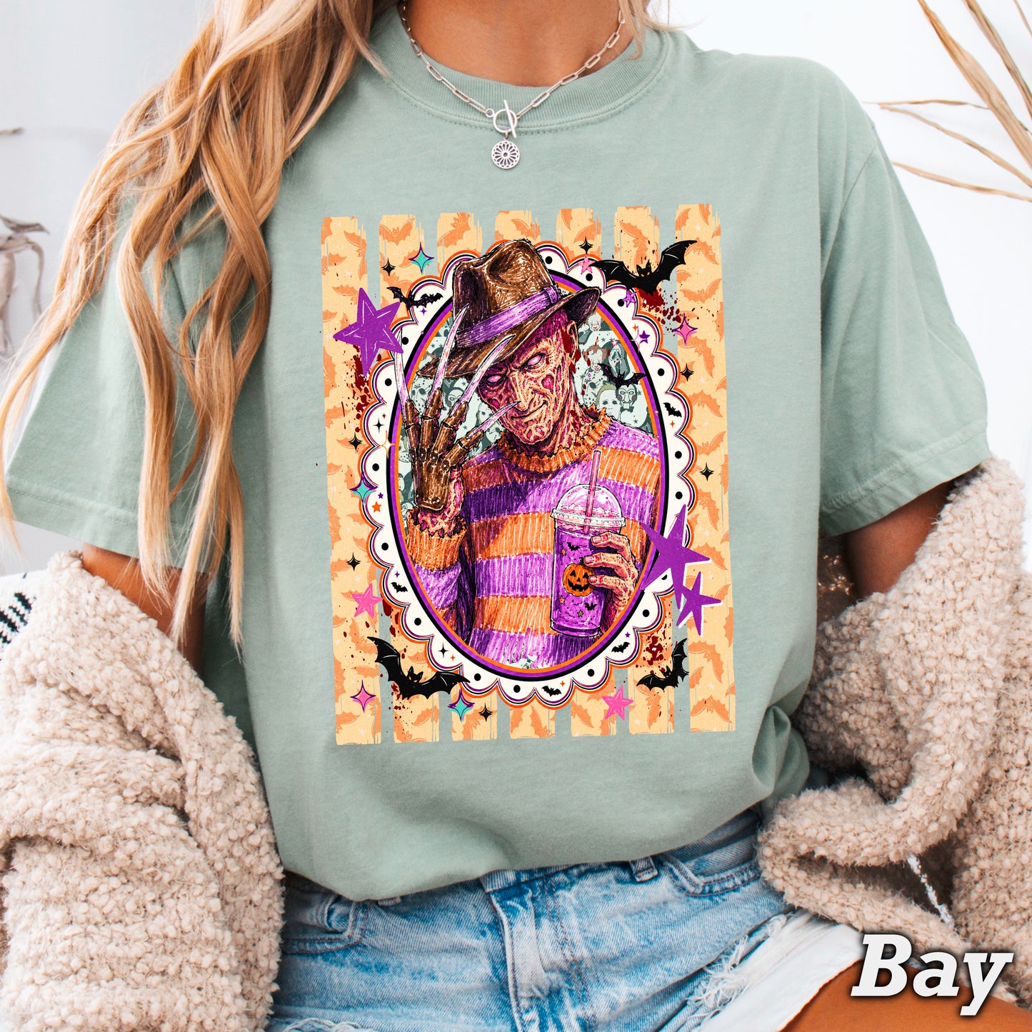 Horror Film Character Halloween Comfort Color Graphic Tee