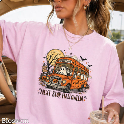 Next Stop Halloween Comfort Color Graphic Tee