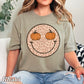 Leopard Pumpkin Face Comfort Color Graphic Tee