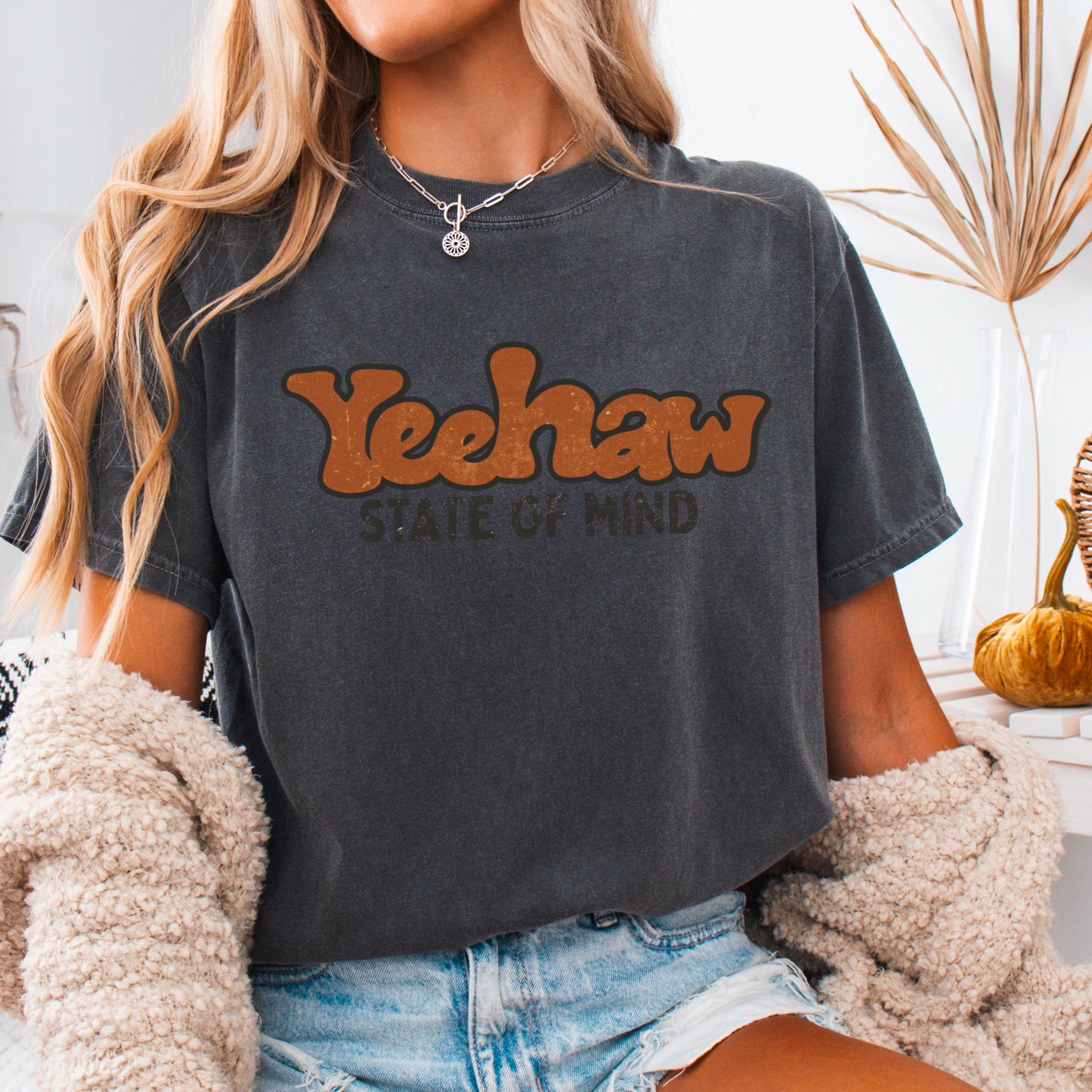 Yeehaw State Of Mind Comfort Color Graphic Tee