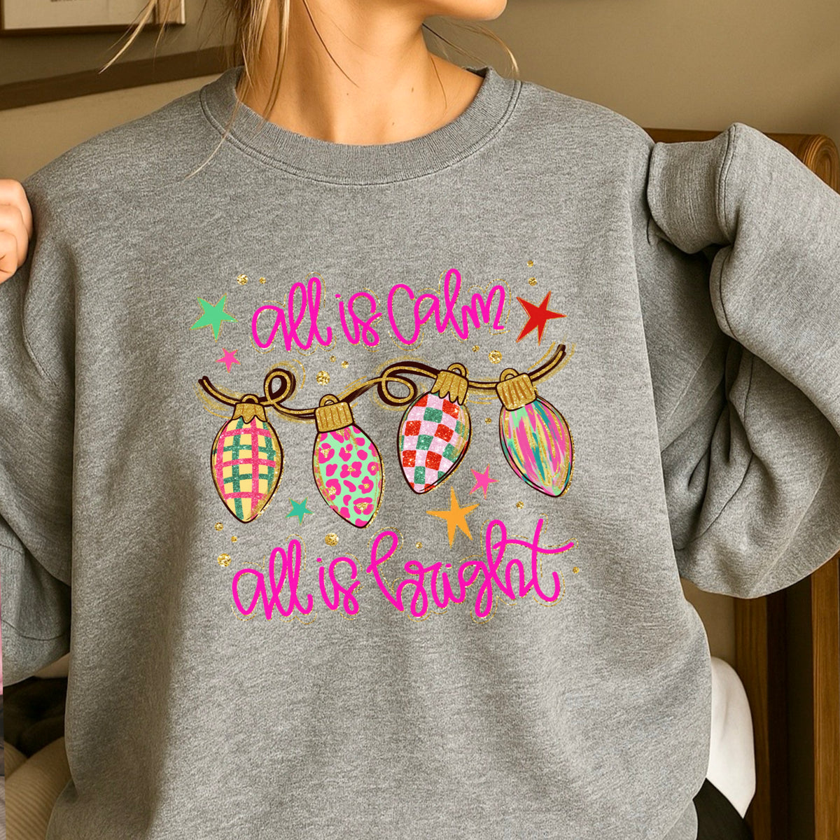 All Is Calm Christmas Crewneck Sweatshirt