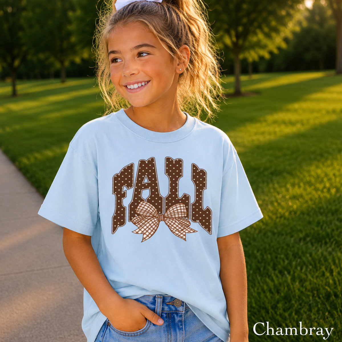 Fall Gingham Favorite Youth Comfort Color T-Shirt
