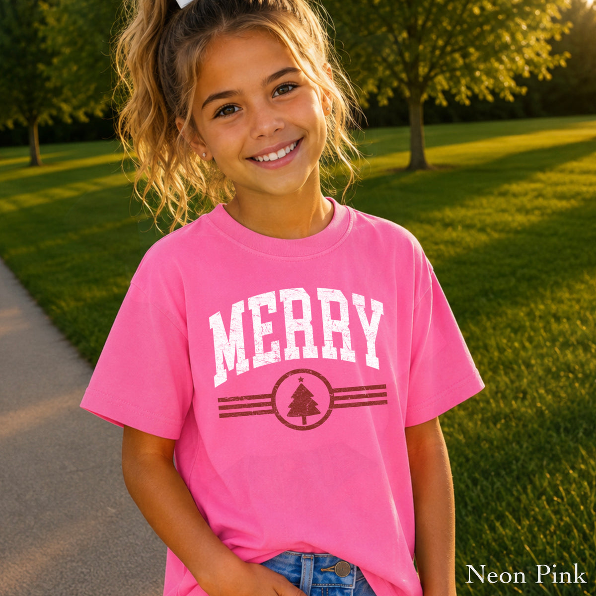 Merry Christmas Youth Comfort Color T-Shirt
