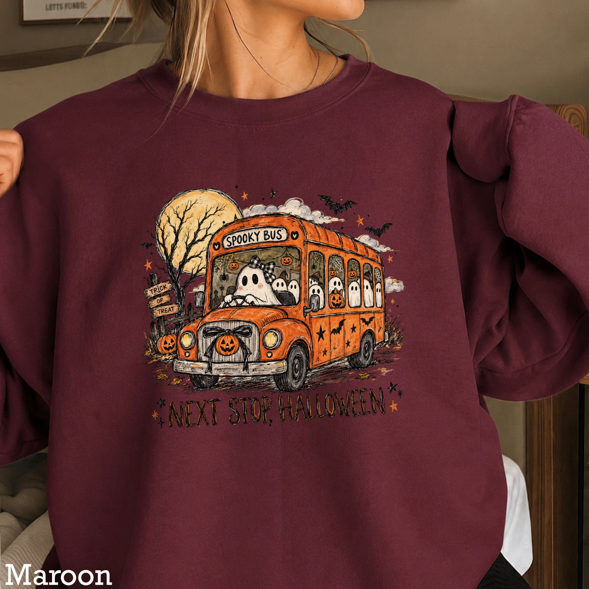Next Stop Halloween Crewneck Sweatshirt
