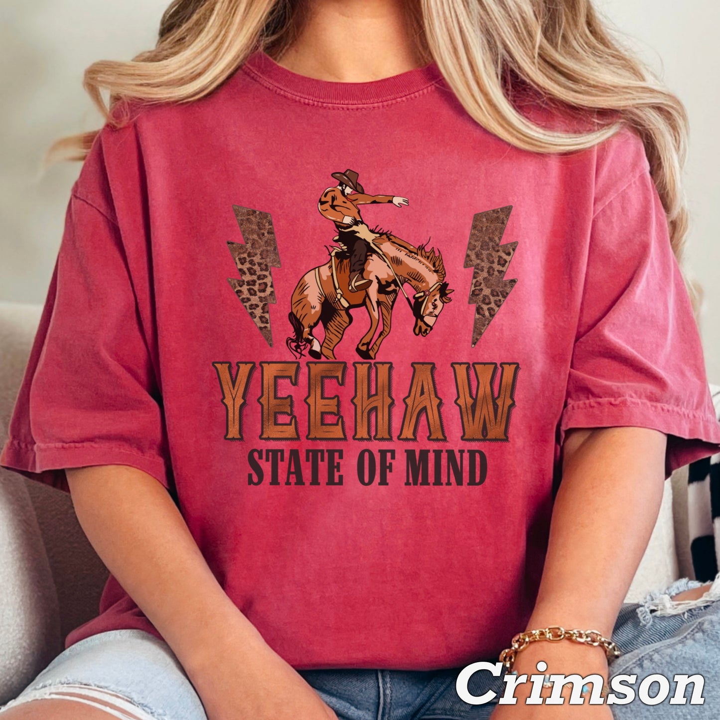 Yeehaw State Of Mind  Comfort Color Graphic Tee