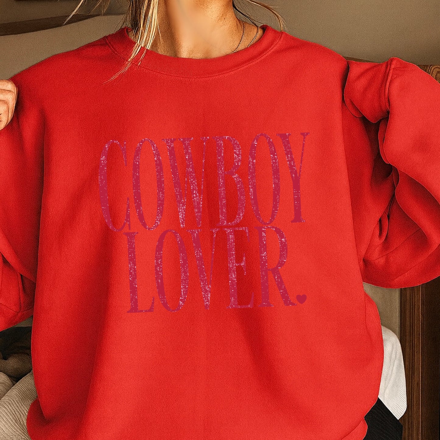 Cowboy Lover Valentine’s Day Crewneck Sweatshirt