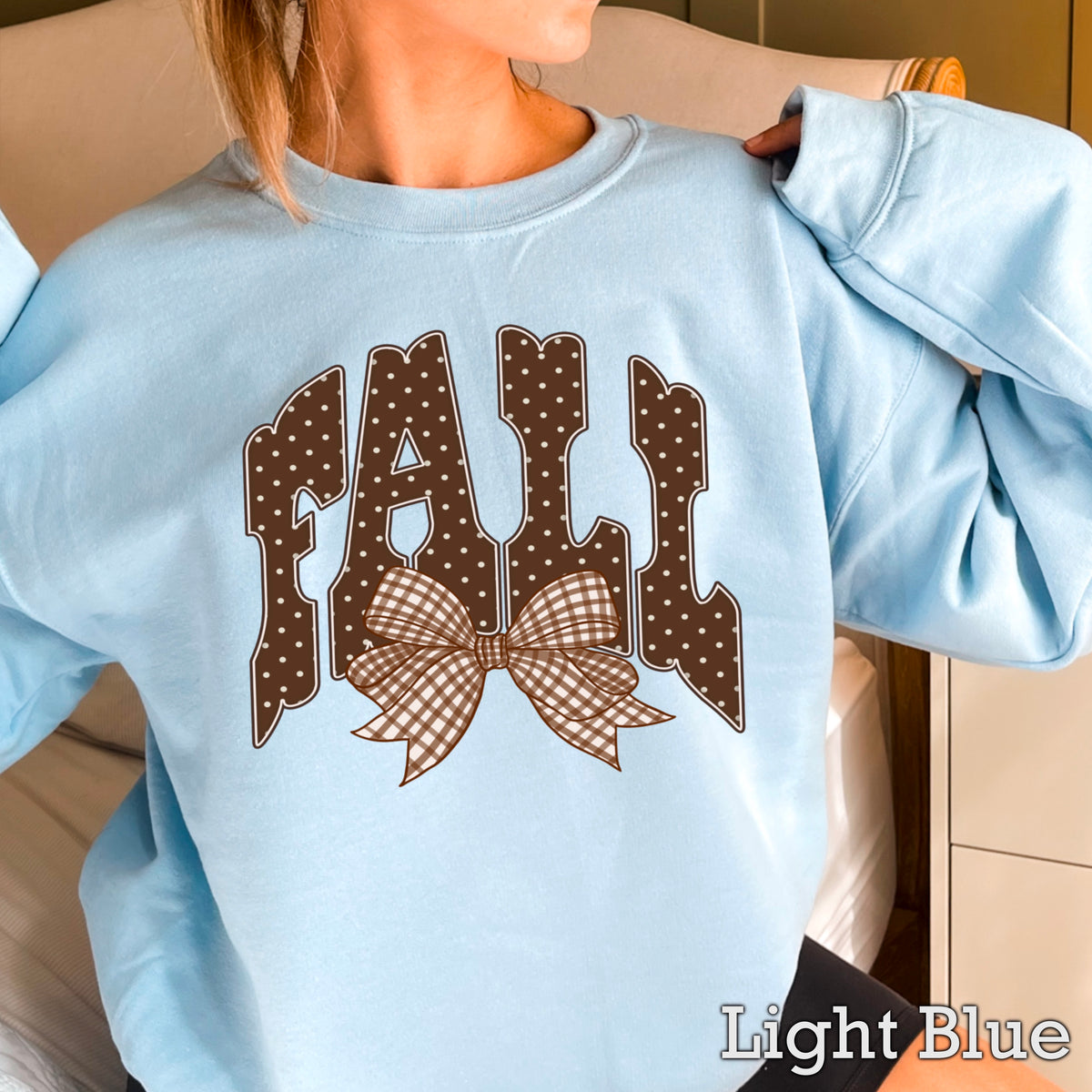 Fall Gingham Crewneck Sweatshirt