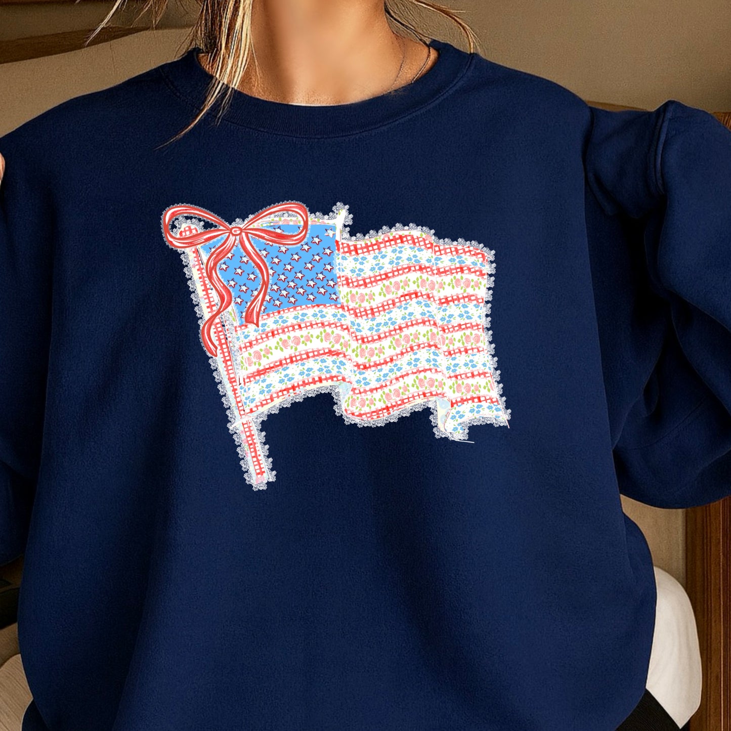 American Lace Flag Crewneck Sweatshirt