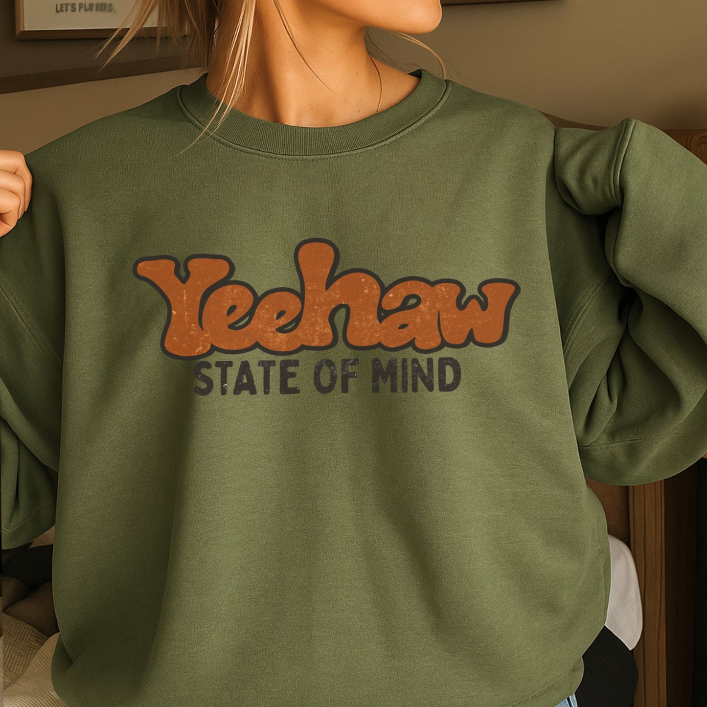 Yeehaw State Of Mind Crewneck Sweatshirt