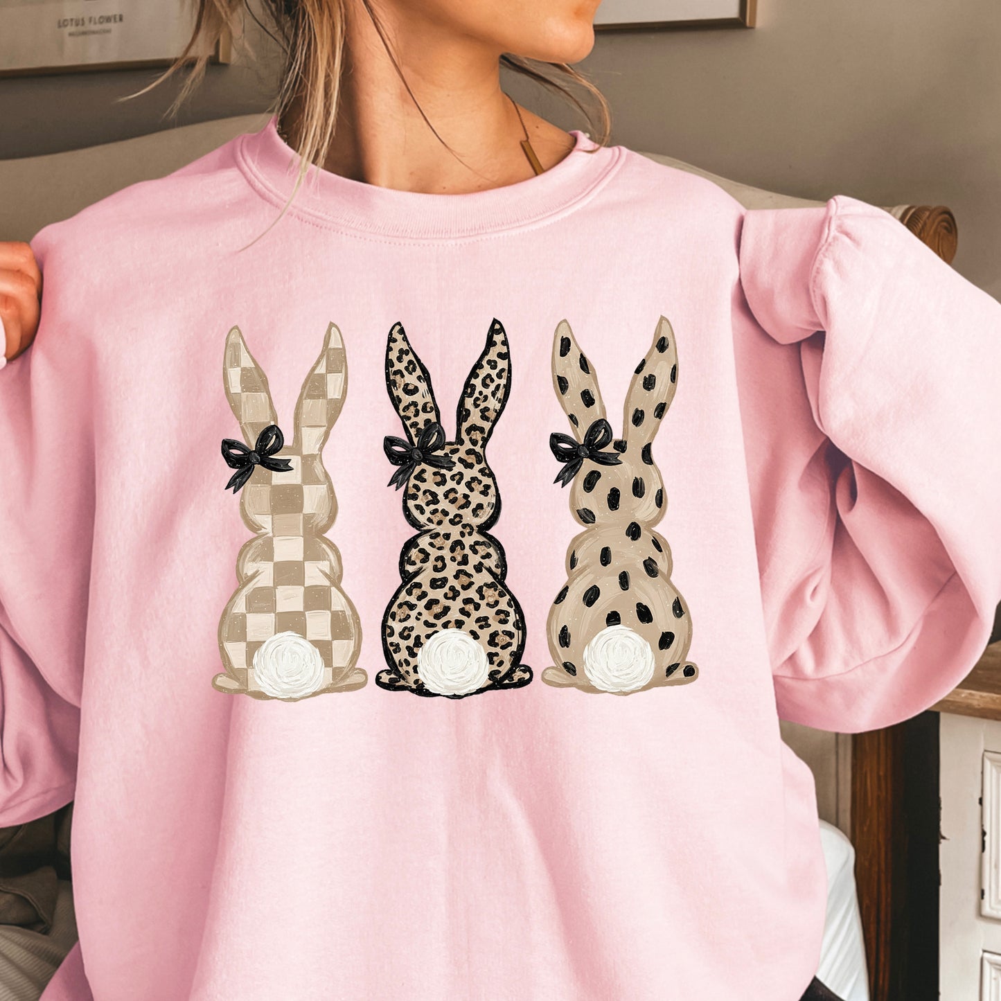 Ester Rabbits Trio Easter Crewneck Sweatshirt
